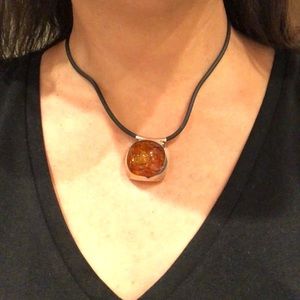 Amber Pendant Necklace.